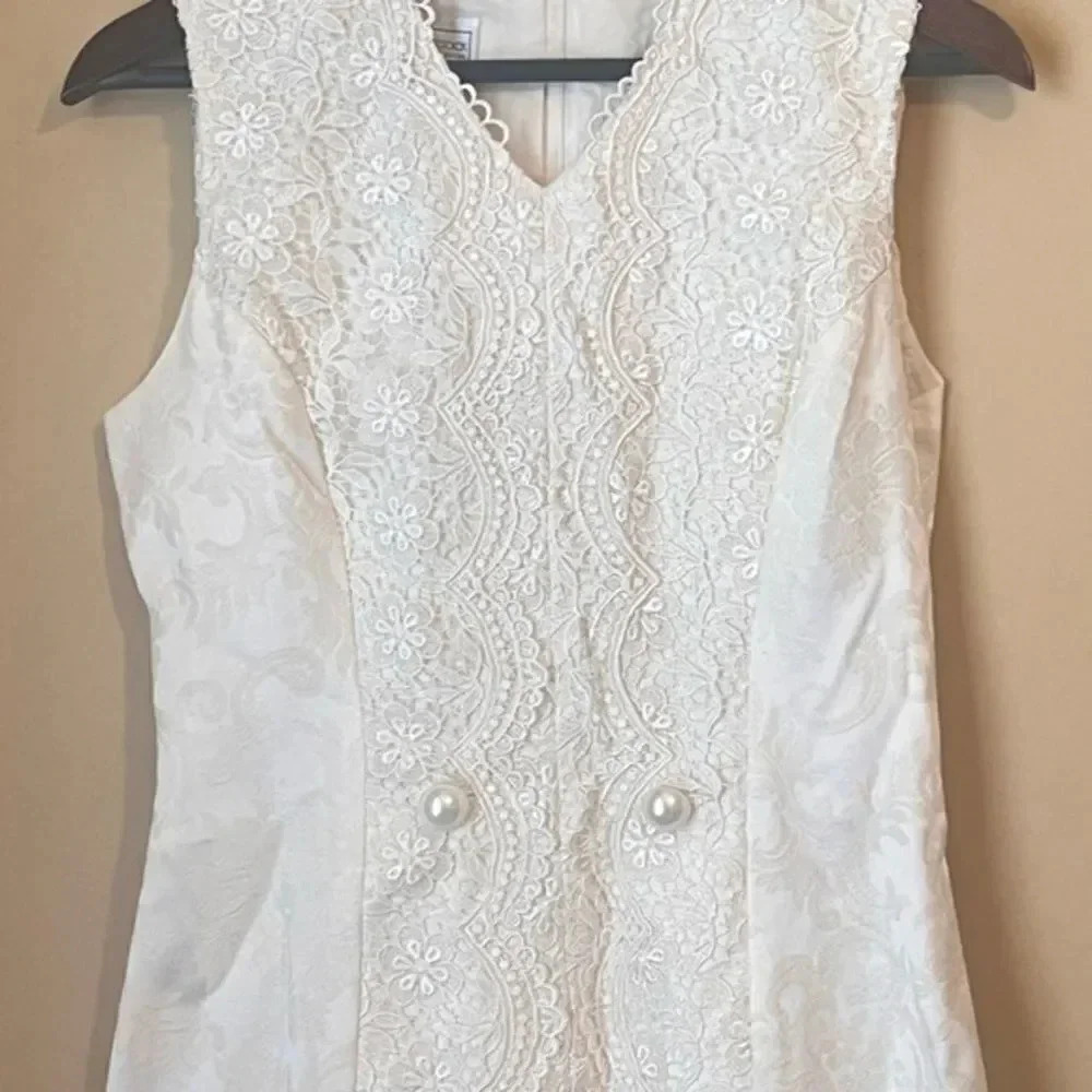 Jessica McClintock Vintage Off White Bridal 2-Piece Lace Suit
